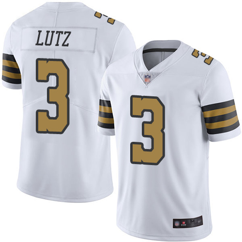 Men New Orleans Saints Limited White Wil Lutz Jersey NFL Football #3 Rush Vapor Untouchable Jersey->new orleans saints->NFL Jersey
